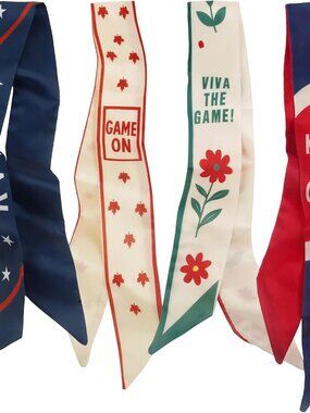 4Pcs Fashion Scarves for Women, Multifunctional Boho Scarves Headbands Satin Sca